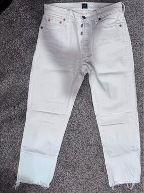 Gap Beige Straight Leg Cropped Jeans